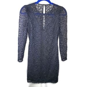 Aritzia Talula Size 4 Lace Long Sleeve Dress Black Mini Bodycon